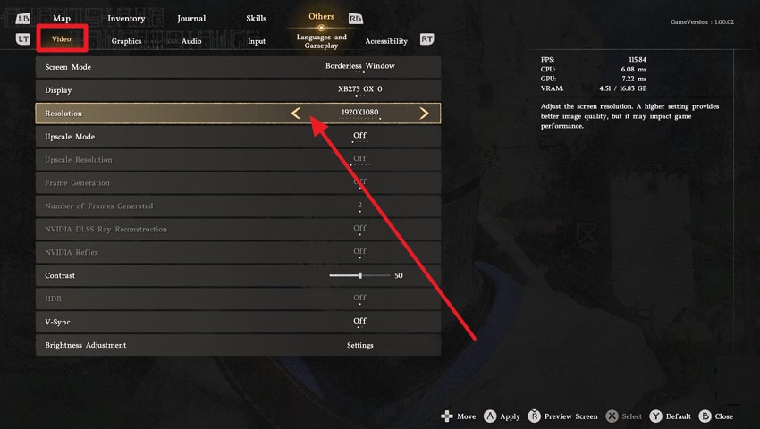 reduce game resolution